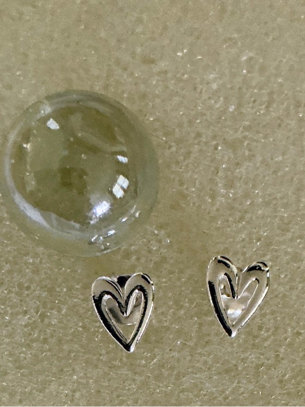 Sterling Silver Open Heart Stud Earrings Dainty Minimalist 925